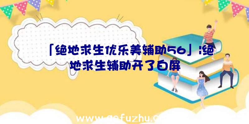 「绝地求生优乐美辅助56」|绝地求生辅助开了白屏